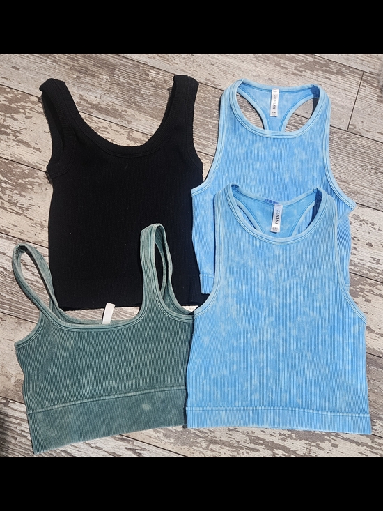 Zenana Outfitters Tops - Zenana Outfitters Ribbed Tank Set - Black, Blue, Green